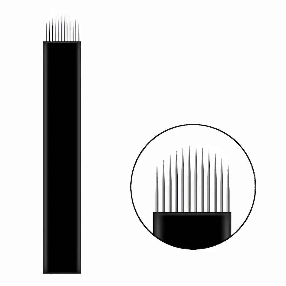 Agujas Microblading Flex 12U Black (1 Caja 35 Unid.)
