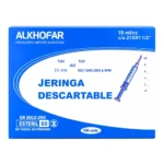 Alkhofar® Jeringa Estéril De 10ml Aguja 21G De 12 (1 Paq. 100 Unid.)