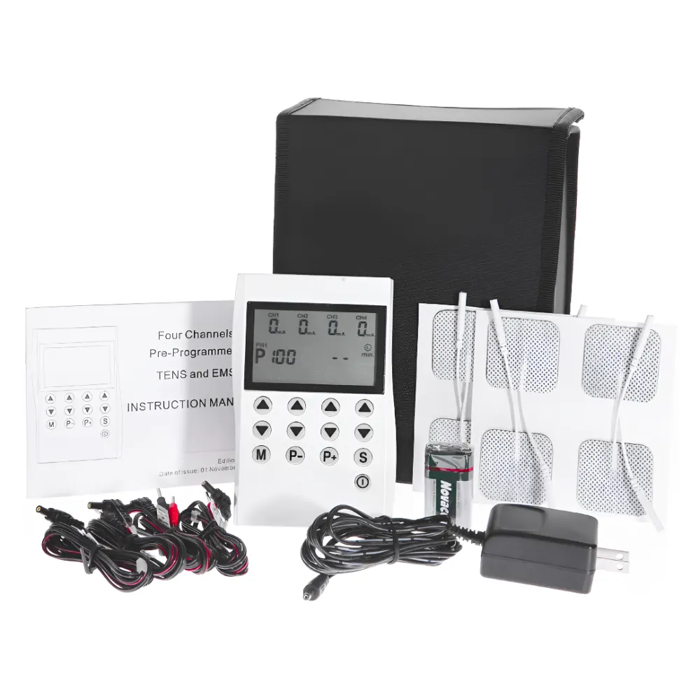 Electroestimulador TensEms Multistim 4Ch 8 Parches (1 Set Completo)