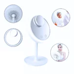 Espejo Cosmético Con Luz LED Ventilador Y Lupa 5X (1 Set Completo)