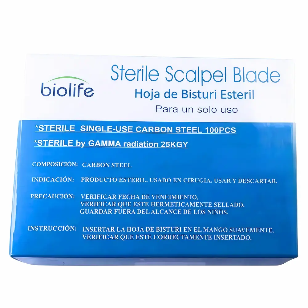 Hoja De Bisturi Esteril – Biolife (1 Paq. 100 Unid.)