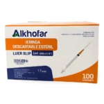 Jeringa Estéril 1ml (Aguja 25g X 58) – Alkhofar (1 Paq. 100 Unid.)