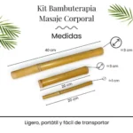 Kit de bambú para bambuterapia 9 piezas en caja para masaje corporal
