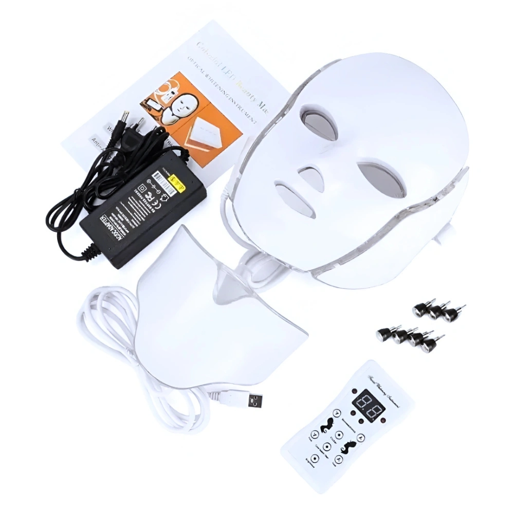 Mascara LED De 7 Colores Con Cuello Para Spa Y Cabina (1 Set Completo)