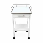 Mesa Auxiliar Estética Con Ruedas Y Cajón Blanco (Por Unidad)