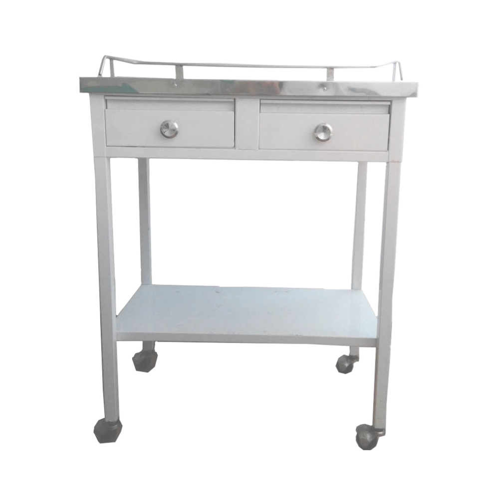 Mesa Auxiliar Móvil Con 2 Cajones Y Ruedas 70x45x80cm (Por Unidad)