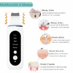 Paleta Ultrasónica 5 Modos Limpiador Facial con Iones y EMS