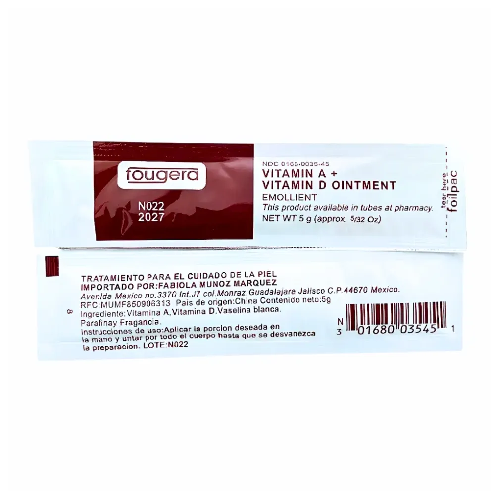 Pomada Protectora Vitaminas Fougera® A&D (1 Caja 25 Unid.)