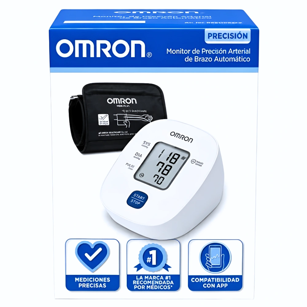 Tensiometro Digital De Brazo Omron® Hem-7121 Preciso (1 Set Completo)