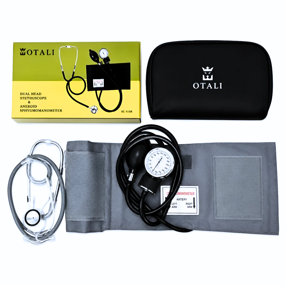 Tensiometro Y Estetoscopio Medico Otali® De Brazo (1 Set Completo)