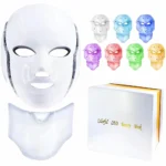Máscara Led Facial Y Cuello 7 Colores + Microcorrientes (1 Set Completo)