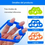Ejercitador Elastico de Dedos y Agarre de Mano 1 Caja 3 Unid.