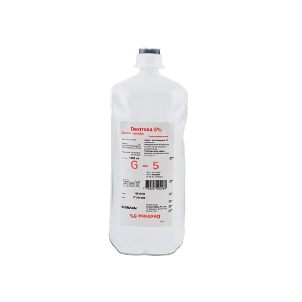 Dextrosa Al 5% B. Braun® Solución Inyectable 1L (1 Par)