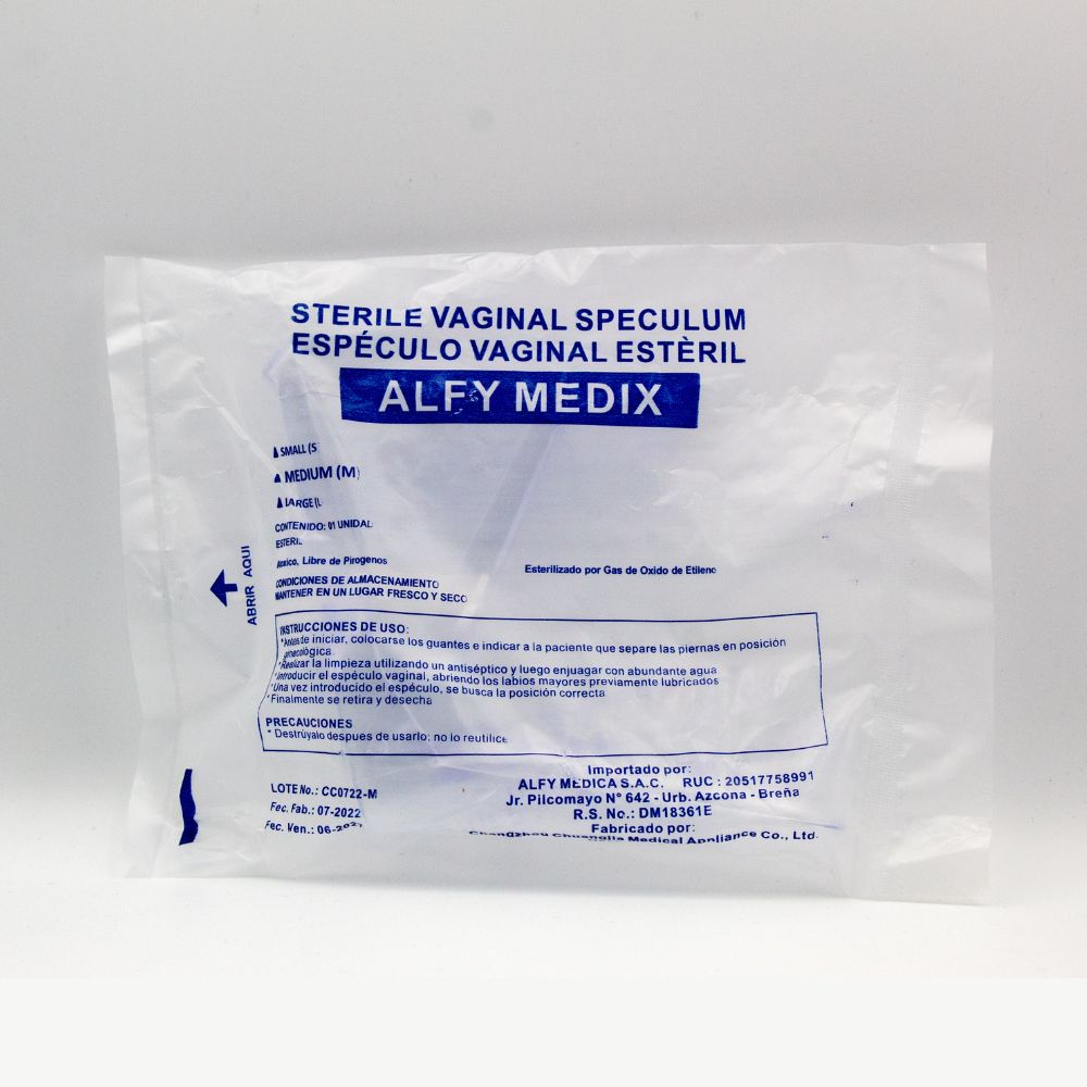 Espéculo Vaginal Alfy Medix® Transparente Ajustable (1 Caja 100 Unid.)