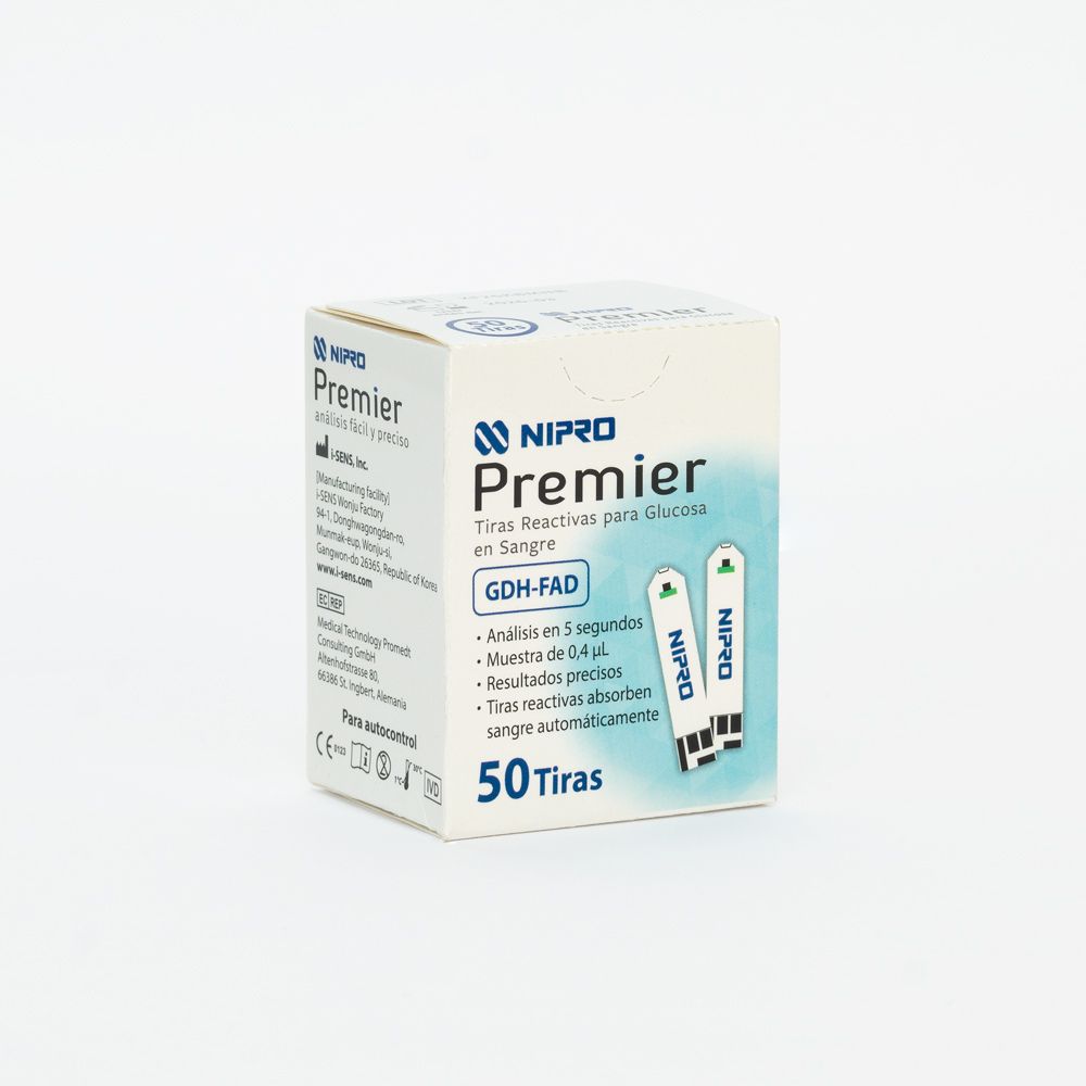 Tiras Reactivas De Glucosa Nipro Premier® (1 Caja 50 Unid.)