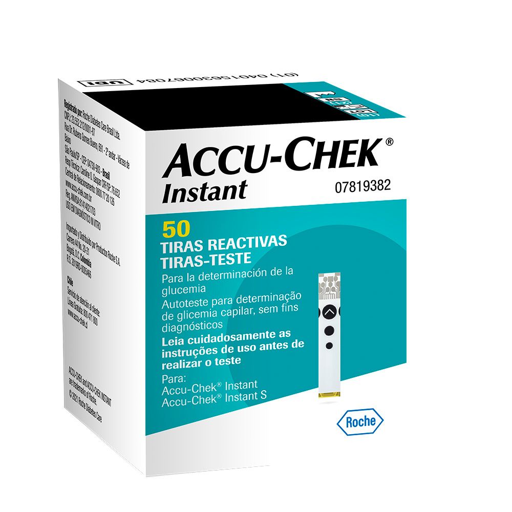 Tiras Reactivas De Glucemia Accu-Chek® Instant (1 Caja 50 Unid.)