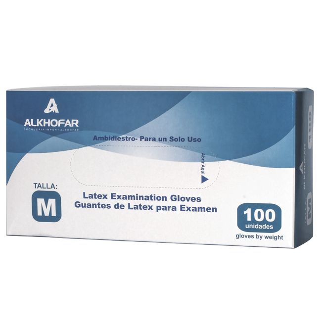 Guantes De Látex Sin Polvo Alkhofar® Talla L Protección Cómoda (1 Caja 100 Unid.) Guantes De Látex Sin Polvo Alkhofar® Talla L Protección Cómoda (1 Caja 100 Unid.)