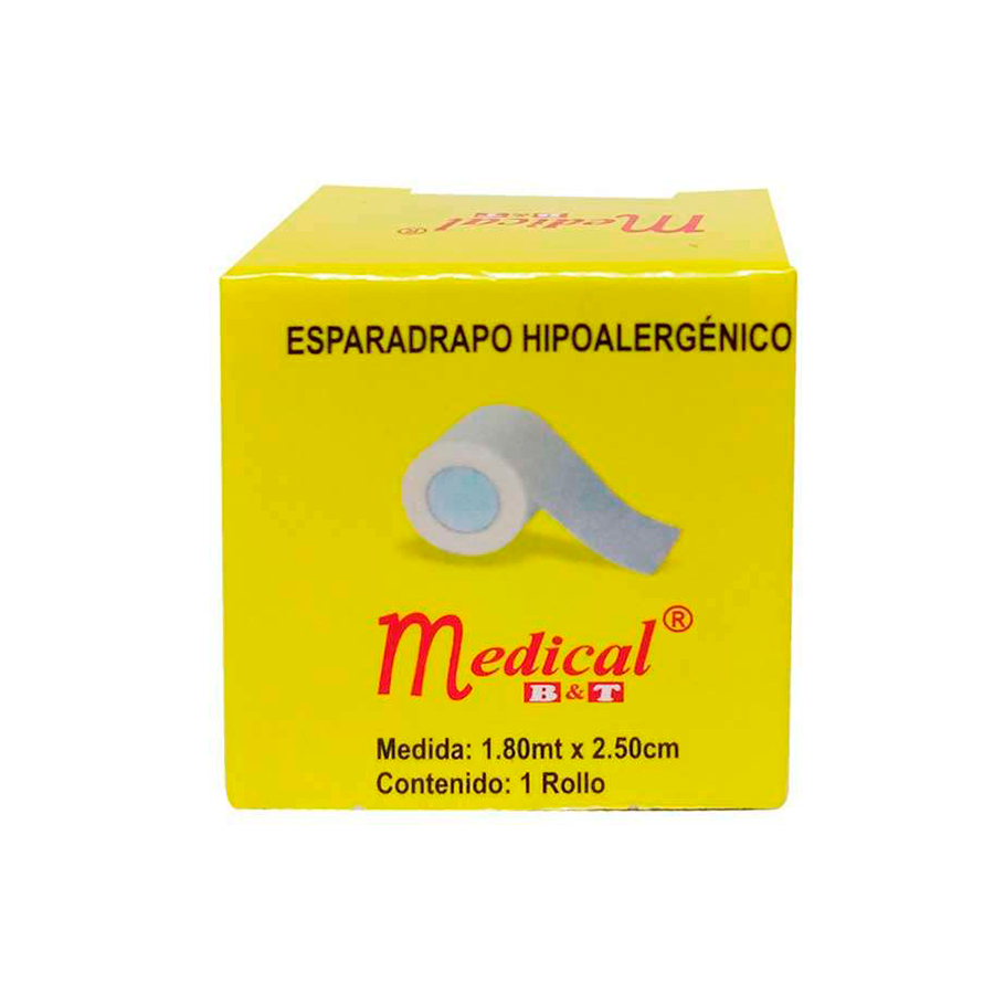 Esparadrapo De Papel Medical B&T® 1.80M X 2.50Cm (1 Caja 15 Unid.)