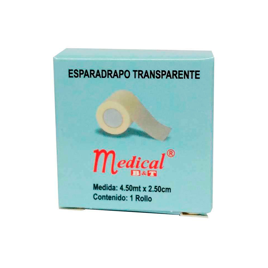 Esparadrapo Transparente Medical B&T® 4.50M X 2.50Cm (1 Caja 5 Unid.)