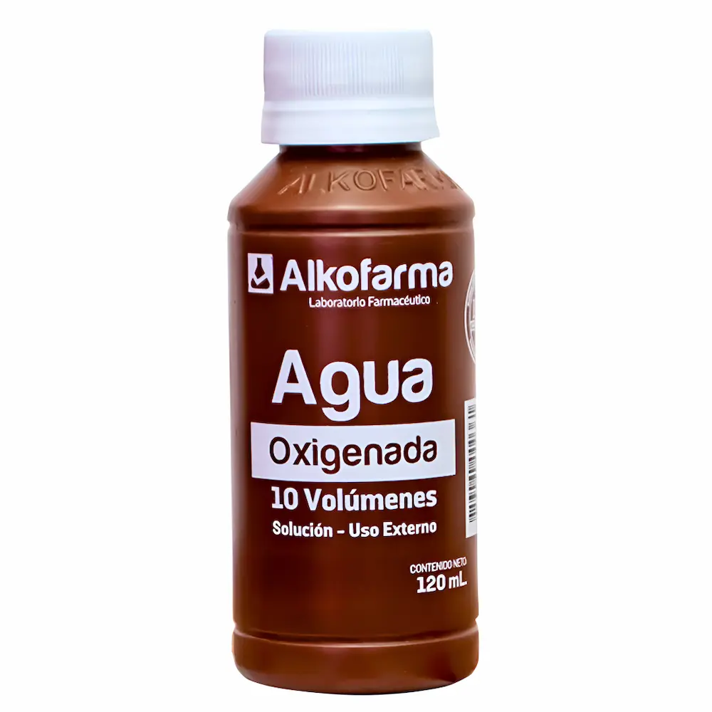 Agua Oxigenada 10 Vol Alkofarma® 120 Ml Higiene Y Cuidado Diario (1 Caja 12 Unid.) - Antisépticos y Desinfección