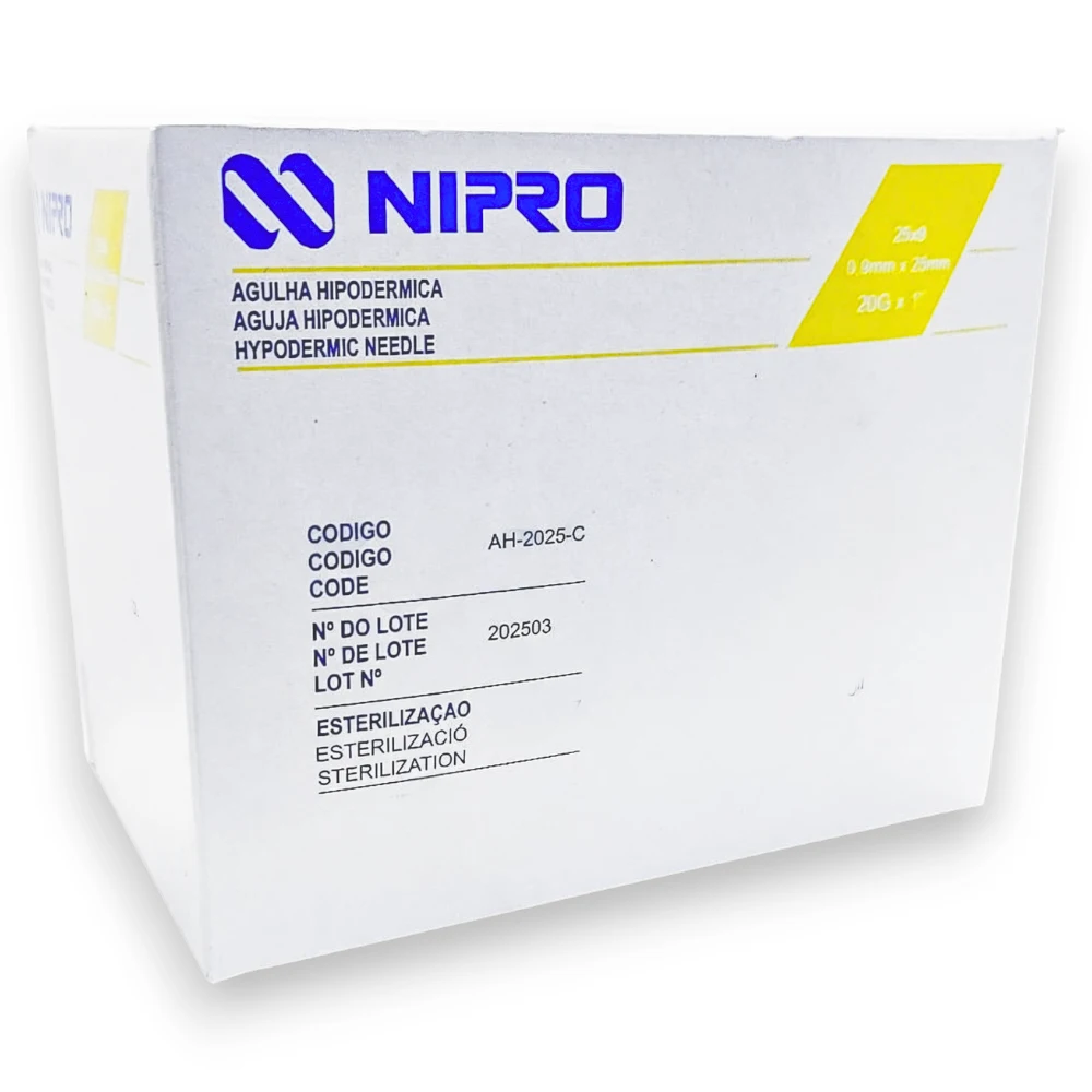 Aguja Hipodérmica Nipro® 20G X 1 (5 Cajas 500 Unid.)