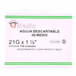 Aguja Quirúrgica Iq Medic® Inyección 21G X 1 1/2 (1 Caja 15 Unid.)