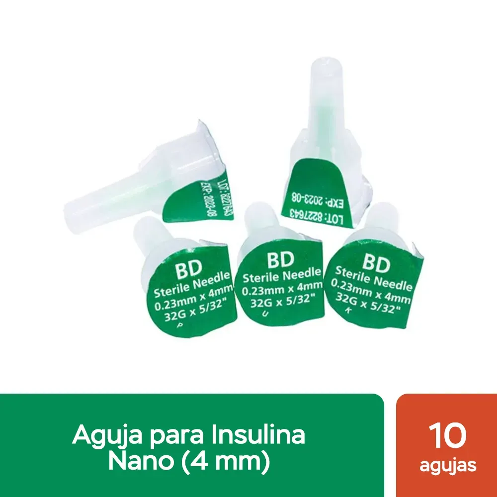 Aguja Para Insulina Bd Ultra-Fine® Nano 4Mm (1 Caja 20 Unid.)