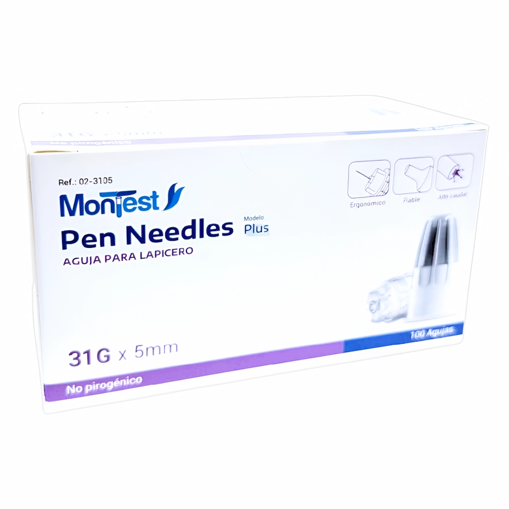 Agujas Para Insulina Montest® Plus 31G X 5Mm (1 Caja 100 Unid.) Agujas Para Insulina Montest® Plus 31G X 5Mm (1 Caja 100 Unid.)