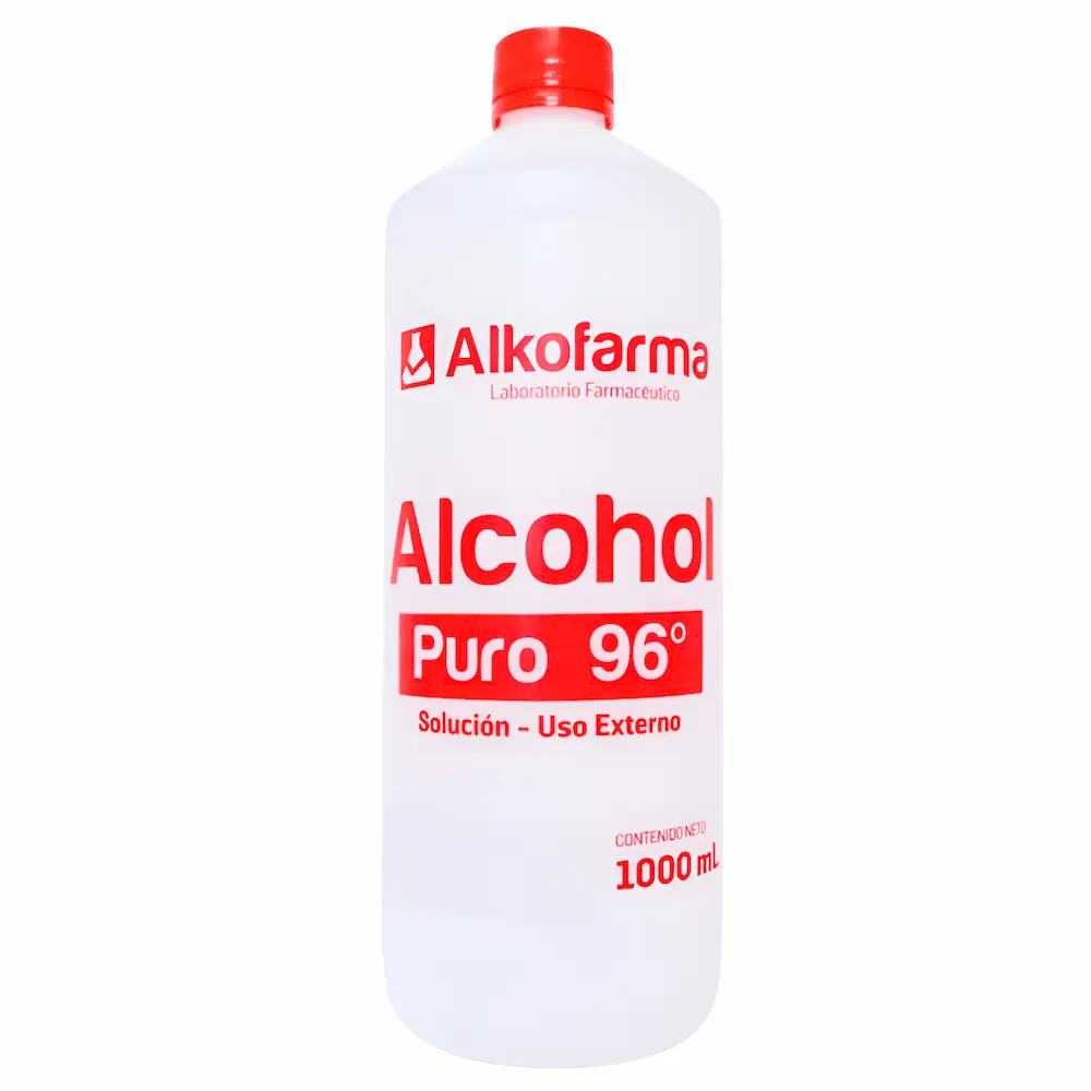 Alcohol Puro Alkofarma® 96° Líquido (1 Caja 2 Frascos)