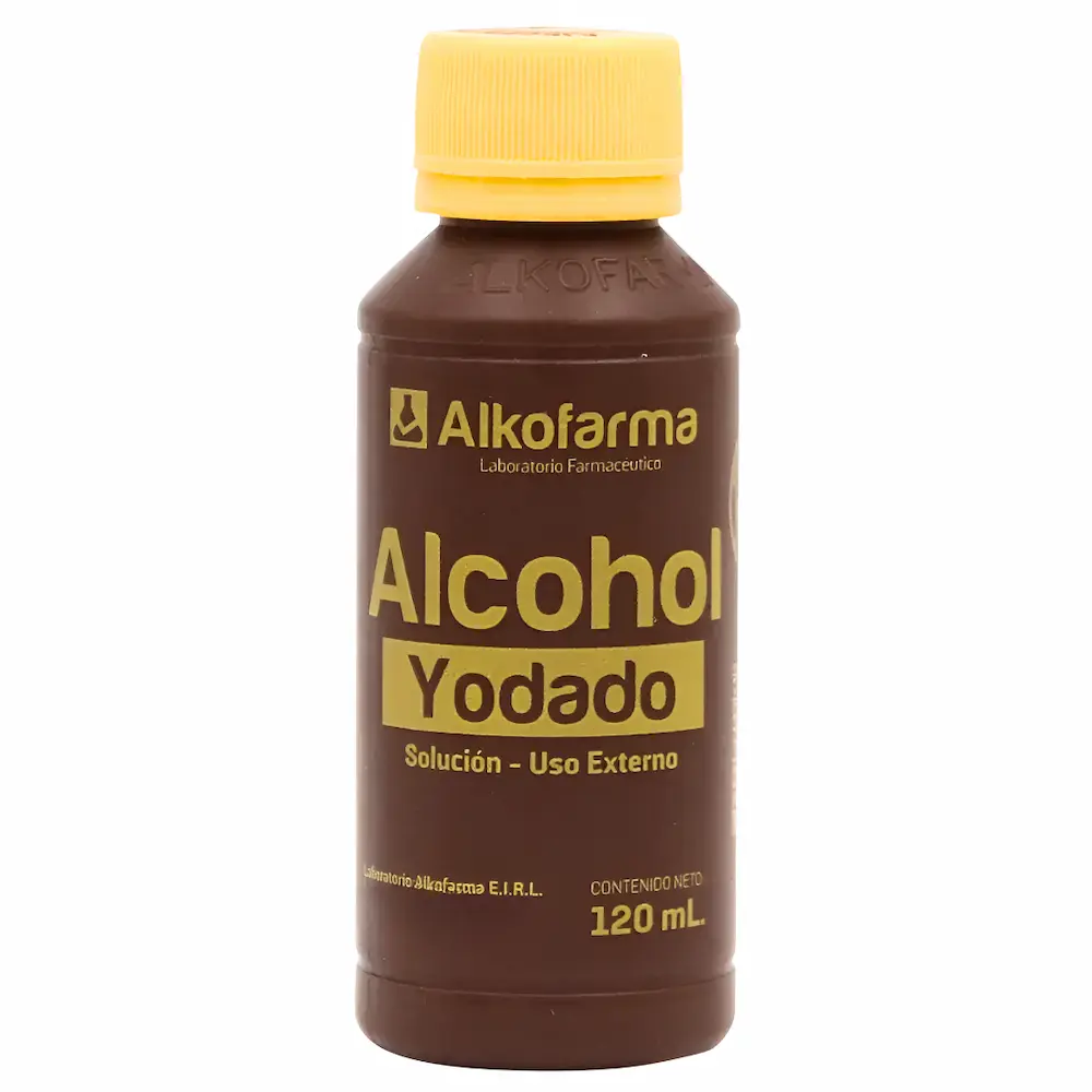 Alcohol Yodado Alkofarma® Líquido (1 Caja 10 Frascos)