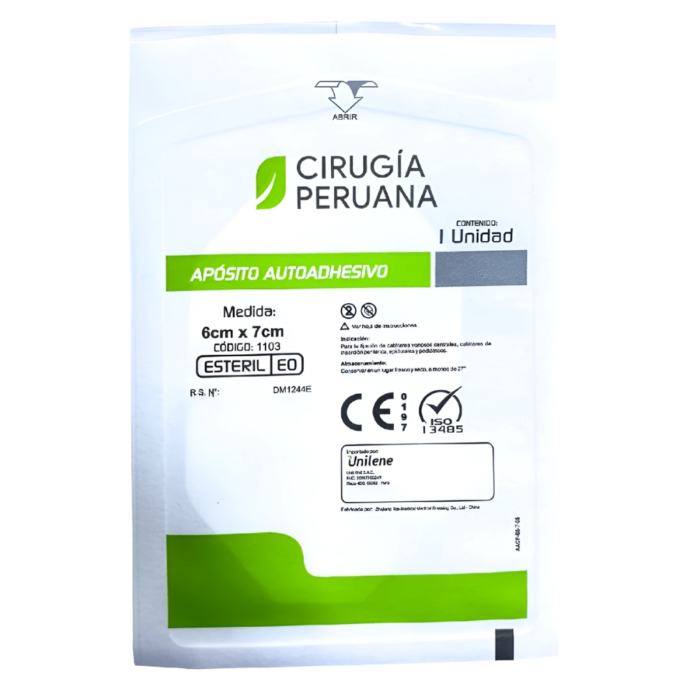 Apósito Autoadhesivo Cirugía Peruana® 6X7Cm (1 Caja 25 Unid.) Apósito Autoadhesivo Cirugía Peruana® 6X7Cm (1 Caja 25 Unid.)