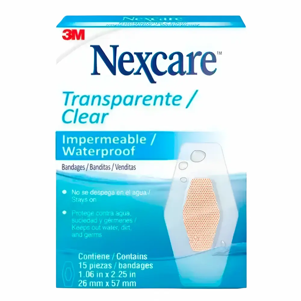 Banditas Impermeables Transparentes 3M Nexcare® (2 Caja 30 Unid.)