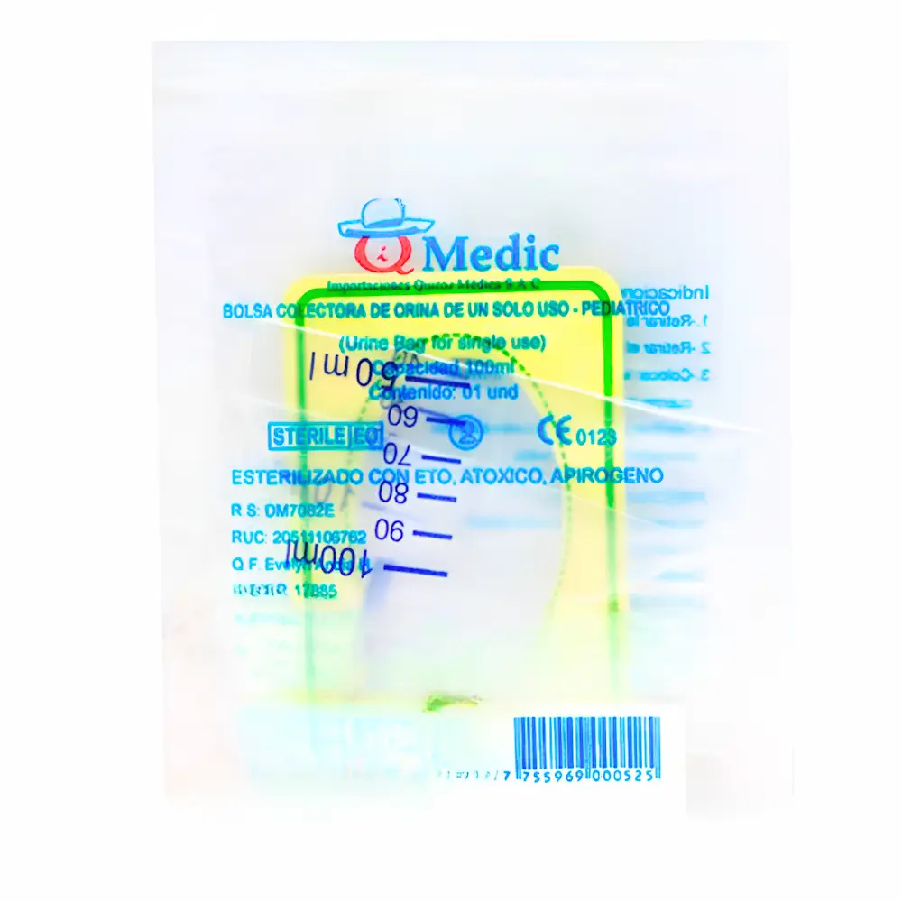 Bolsa Colectora De Orina Pediátrica Iq Medic® (1 Caja 25 Bolsas)