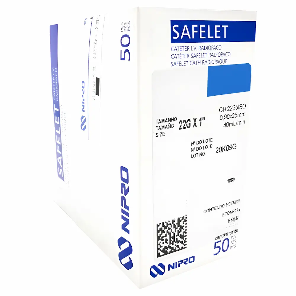 Catéter Intravenoso Safelet™ Nipro® 22G X 1" (1 Caja 50 Unid.) Catéter Intravenoso Safelet™ Nipro® 22G X 1" (1 Caja 50 Unid.)