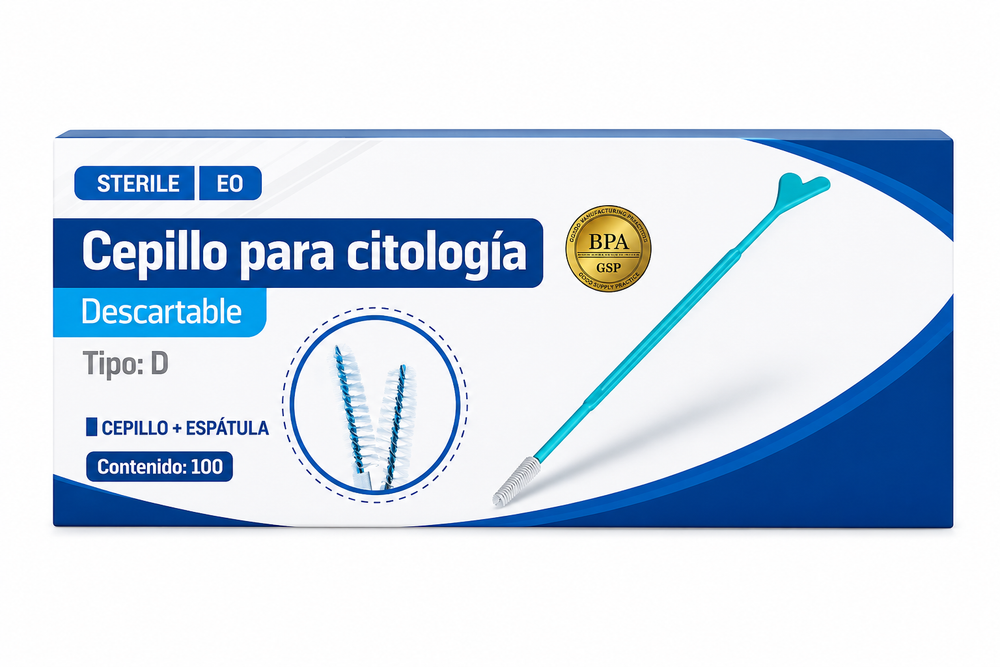 Citocepillo Tipo D Alkhofar® Con Espatula Toma De Muestra (1 Caja 100 Unid.)