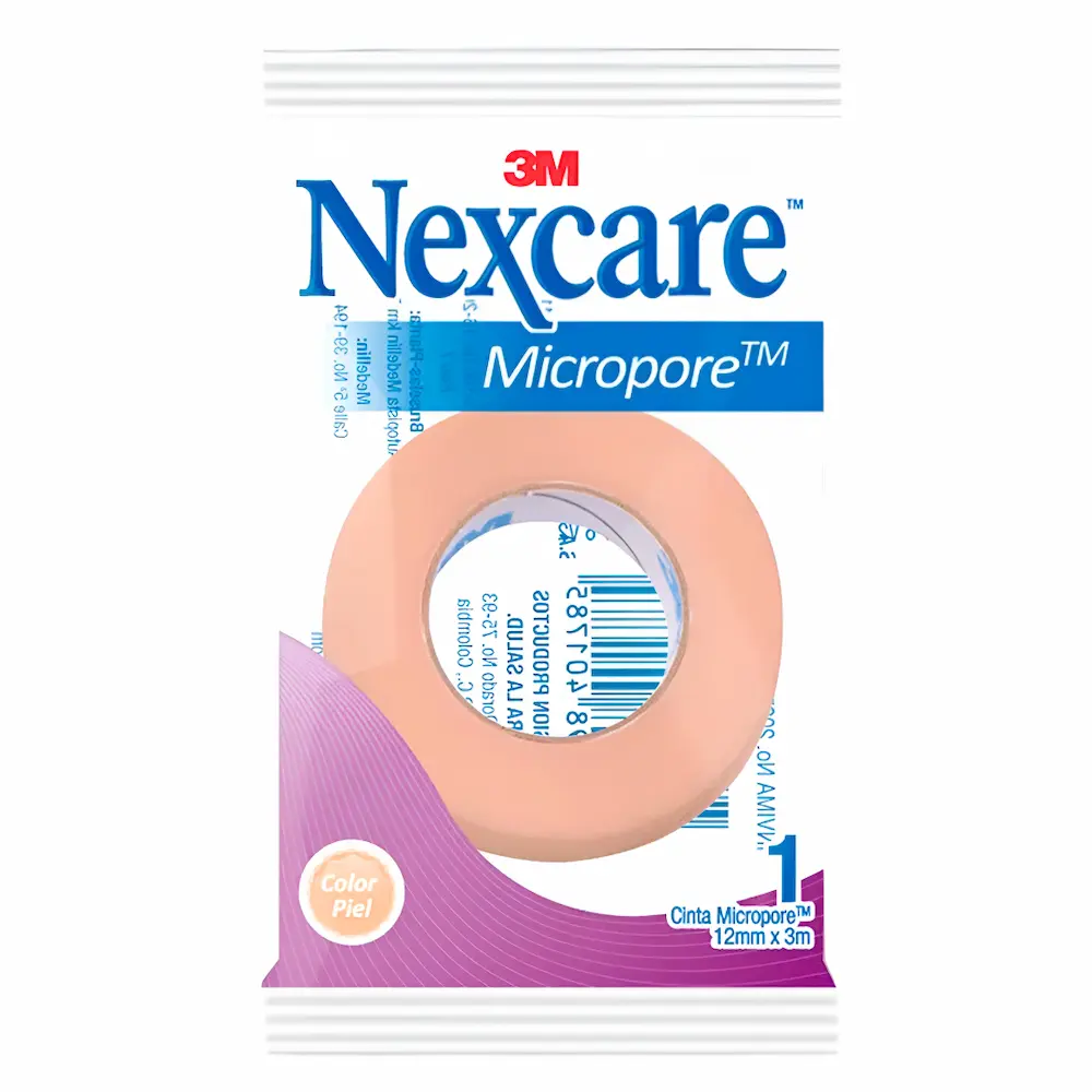 Cinta Micropore™ 3M Nexcare® Papel Piel (1 Caja 5 Unidades)