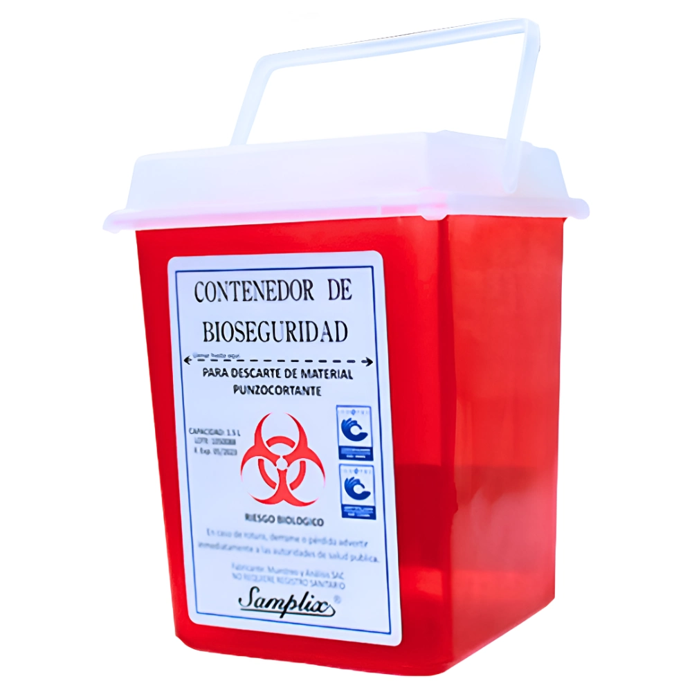 Contenedor Rígido Samplix® para Punzocortantes Bioseguridad Clínica
