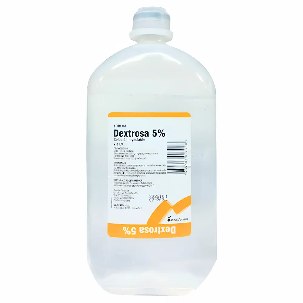 Dextrosa Medifarma® 5% Solución Inyectable 1 L (1 Caja 5 Unid.)