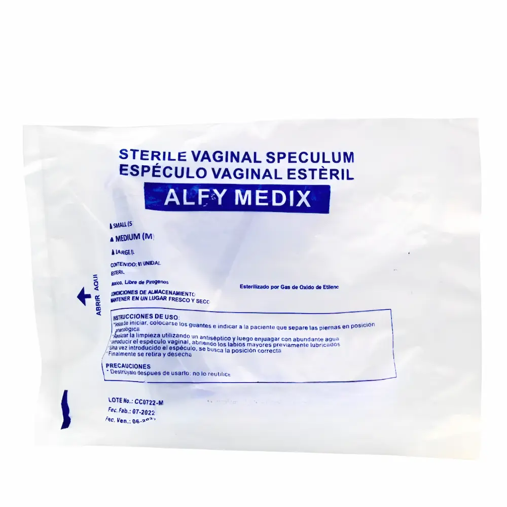 Espéculo Vaginal Alfy Medix® Transparente Ajustable (1 Caja 100 Unid.)
