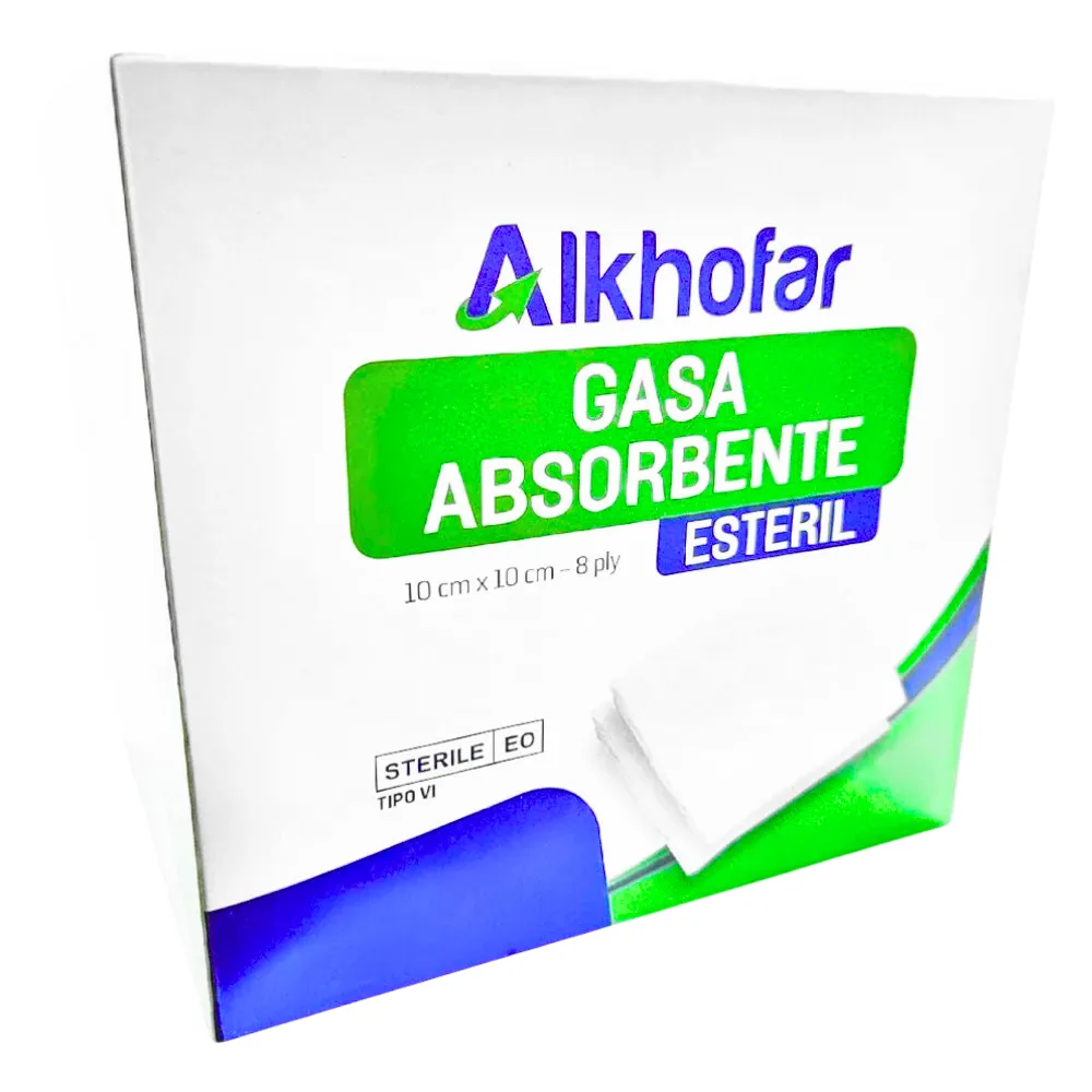 Gasa Estéril Alkhofar® 10X10Cm (2 Cajas 40 Sobres)