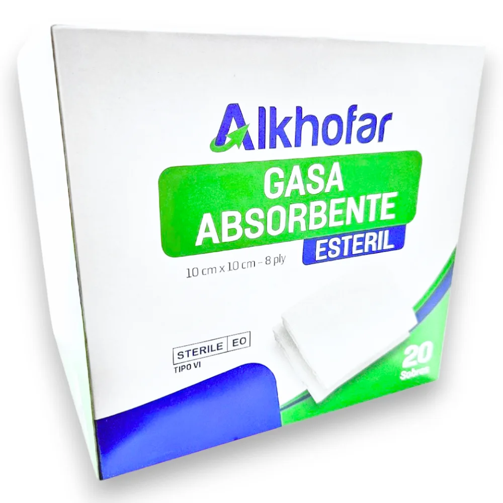 Gasa Estéril Alkhofar® 10X10Cm (2 Cajas 40 Sobres) Gasa Estéril Alkhofar® 10X10Cm (2 Cajas 40 Sobres)