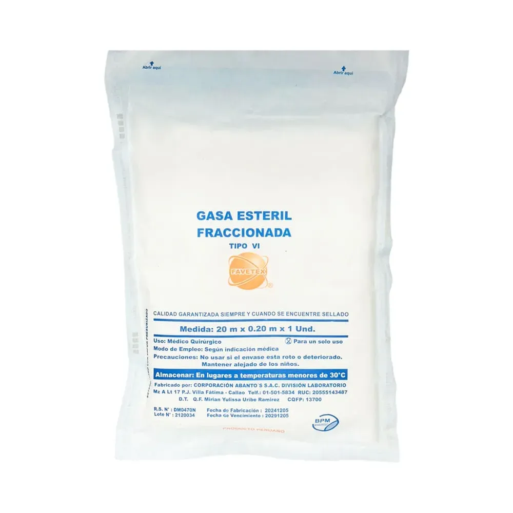 Gasa Estéril Favetex® De Alta Absorción (1 Par) Gasa Estéril Favetex® De Alta Absorción (1 Par)