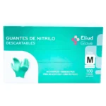 Guante Nitrilo Alto Riesgo Eliud Glove® 6.5g Reforzado (1 Caja 100 Unid.) - Verde, M