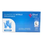 Guantes De Nitrilo Eliud Glove® 3.5Gr Sin Polvo (2 Cajas 200 Unid.) Talla L Celeste