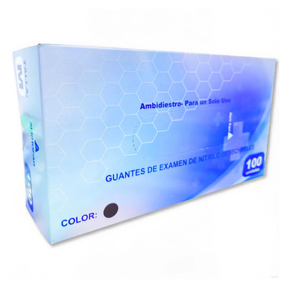 Guantes De Nitrilo Negro Alkofar® Talla M (2 Cajas 200 Unid.) Guantes De Nitrilo Negro Alkofar® Talla M (2 Cajas 200 Unid.)