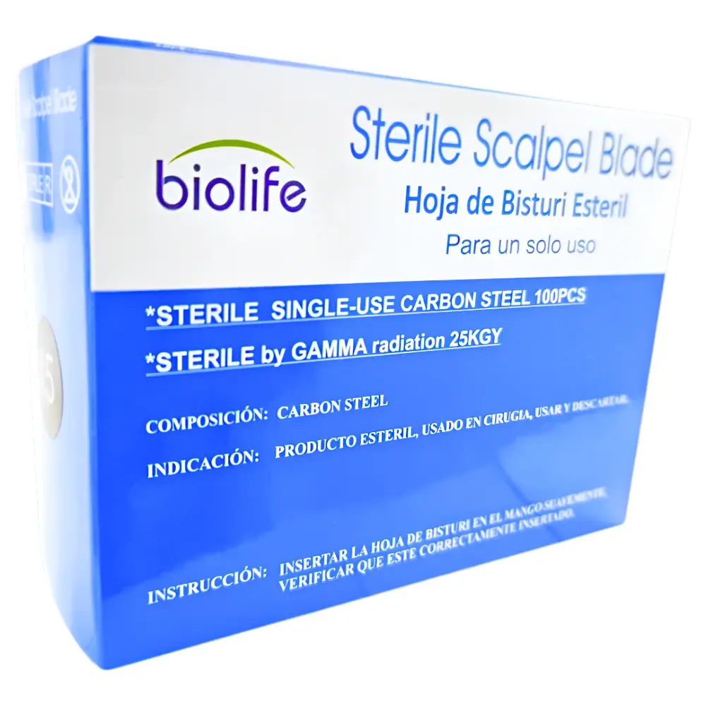 Hoja De Bisturí Biolife® #15 (1 Caja 100 Unid.) Hoja De Bisturí Biolife® #15 (1 Caja 100 Unid.)