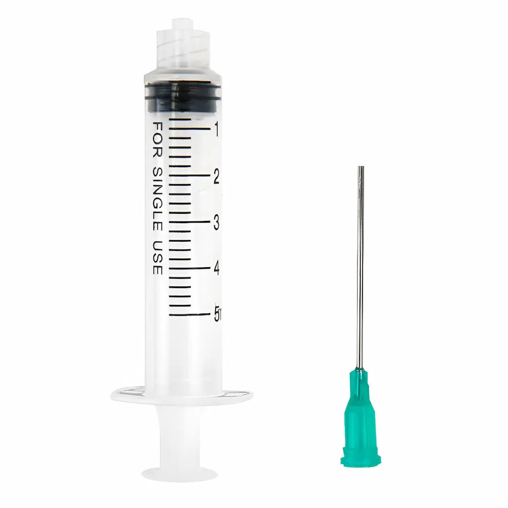 Jeringa Descartable 5Ml Tres Partes Con Aguja (1 Caja 50 Unid.)