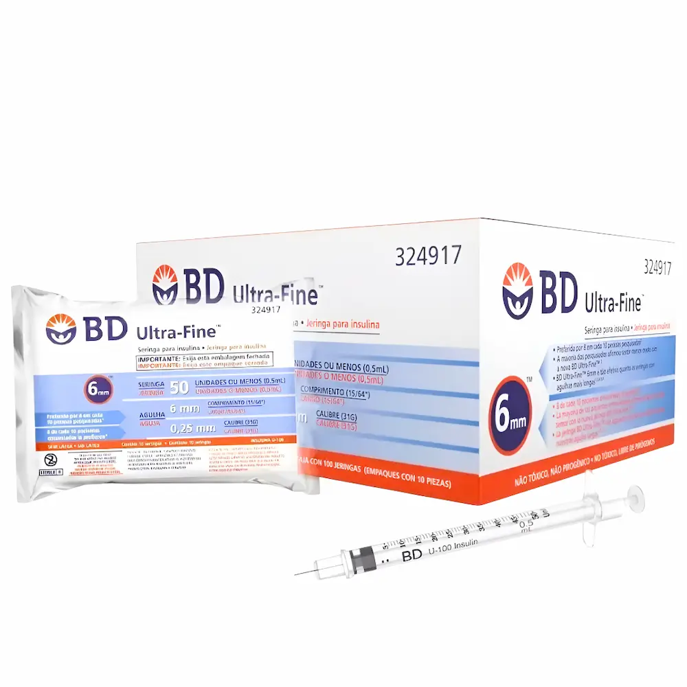 Jeringa Insulina Bd Ultra-Fine® 0.5Ml 6Mm (2 Cajas 20 Unid.)