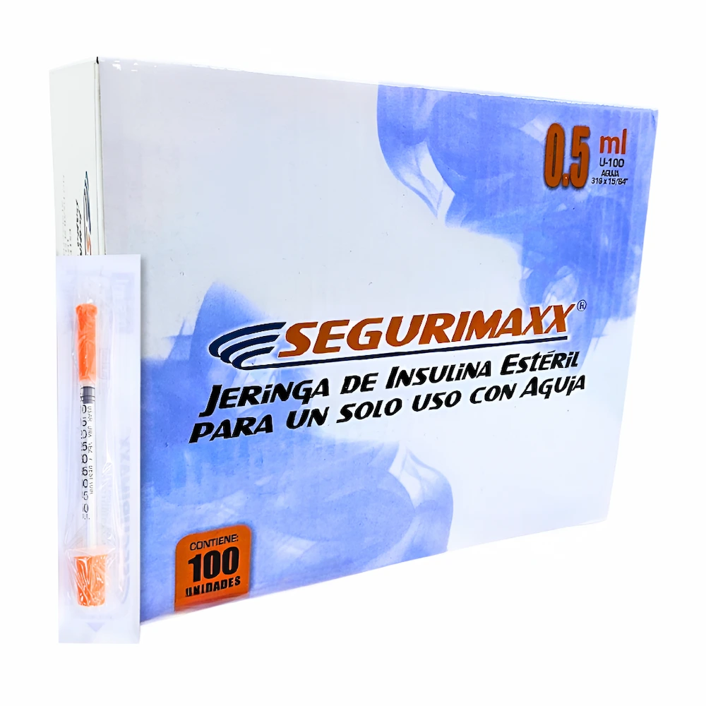 Jeringa Insulina Segurimaxx® 0.5Ml - 31G X 6Mm (1 Caja 100 Unid.)