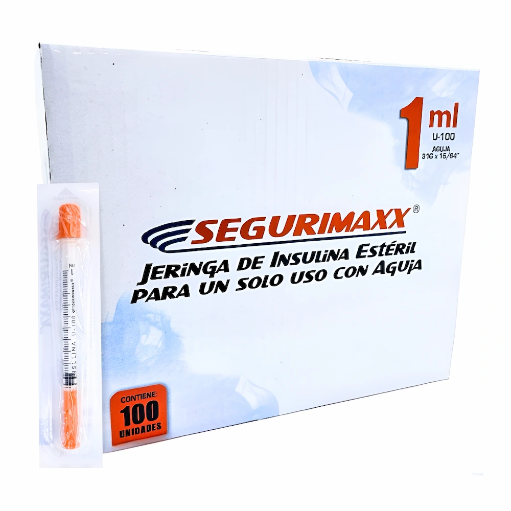 Jeringa Insulina Segurimaxx® 1Ml - 31G X 6Mm (1 Caja 100 Unid.) Jeringa Insulina Segurimaxx® 1Ml - 31G X 6Mm (1 Caja 100 Unid.)